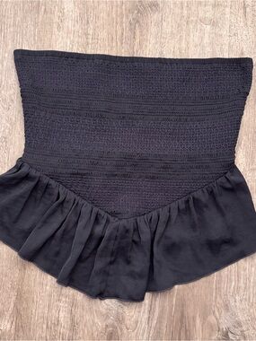 Intimately Free People Kiss Kiss Tube top with peplum ruffle Navy Size Large